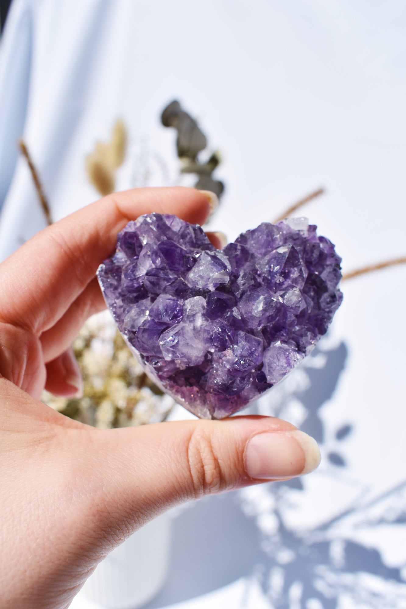 Amethyst hot sale heart cluster