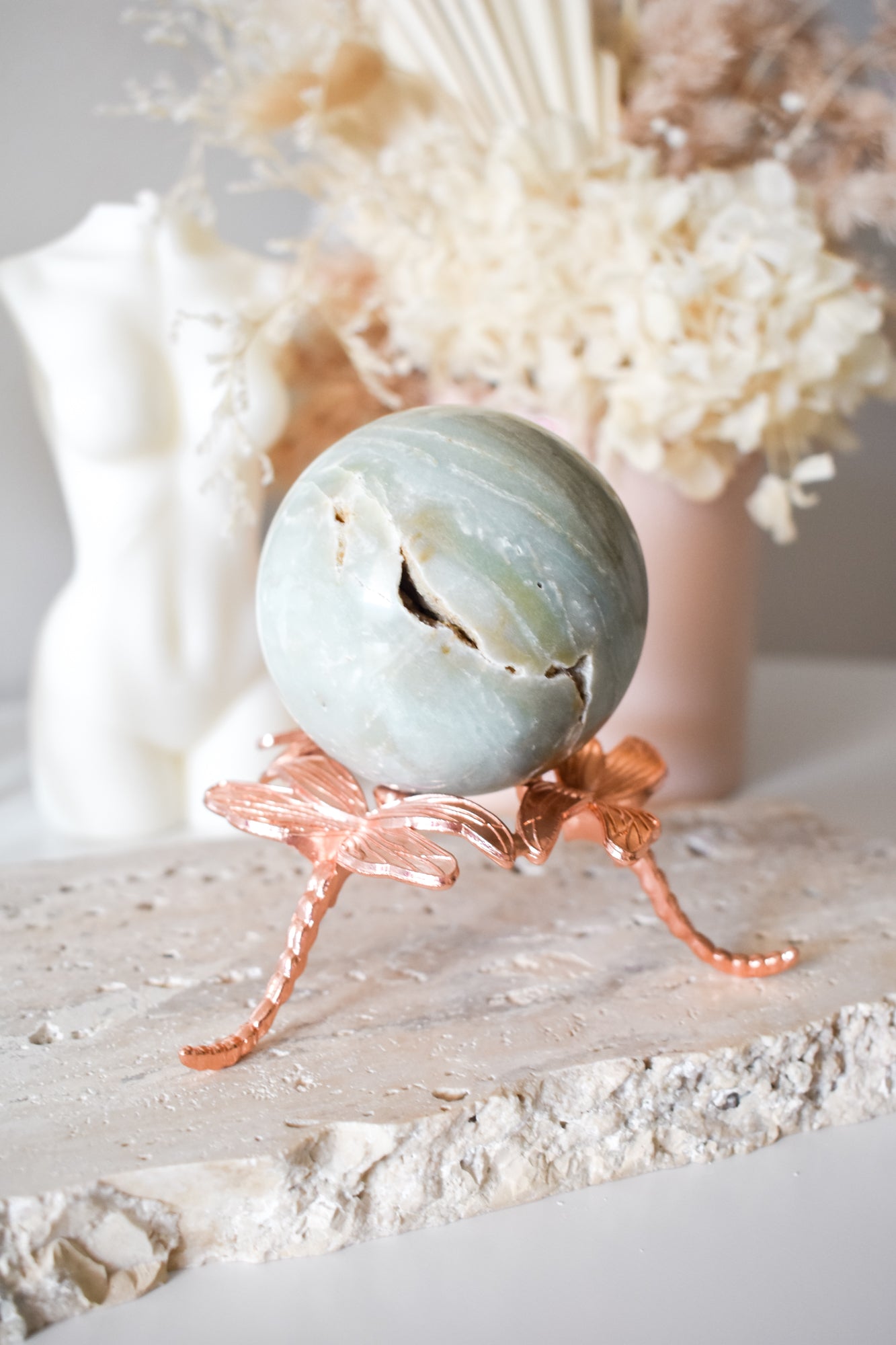 caribbean blue calcite sphere 02