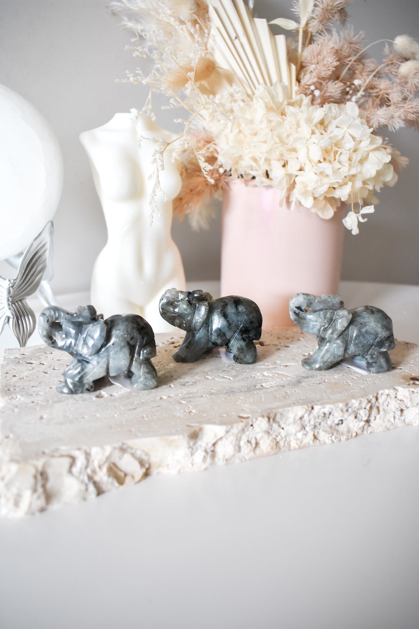 labradorite elephants