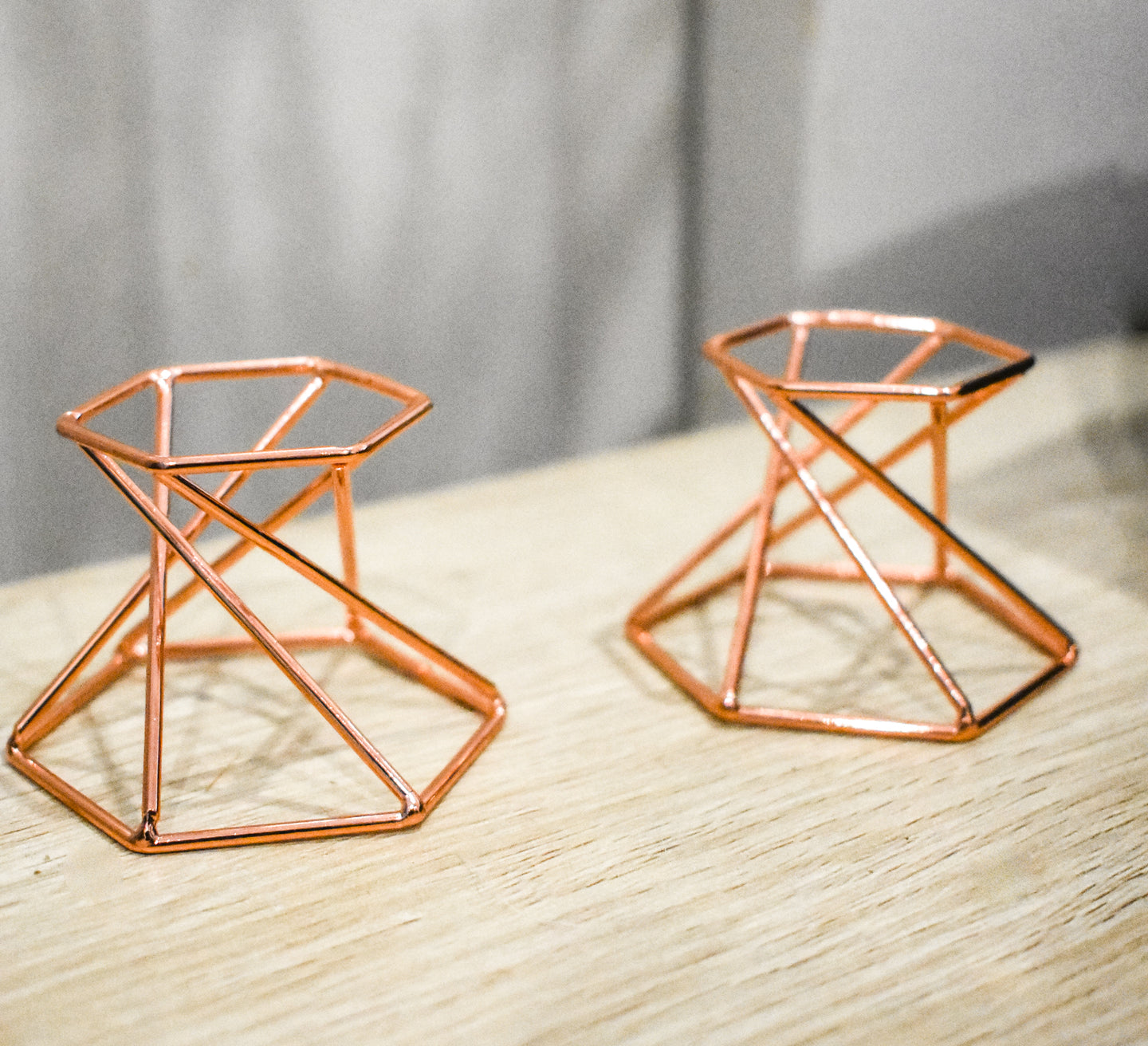 hexagonal sphere stands [rose gold]