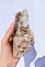 Load image into Gallery viewer, green + pink apophyllite with stilbite 01
