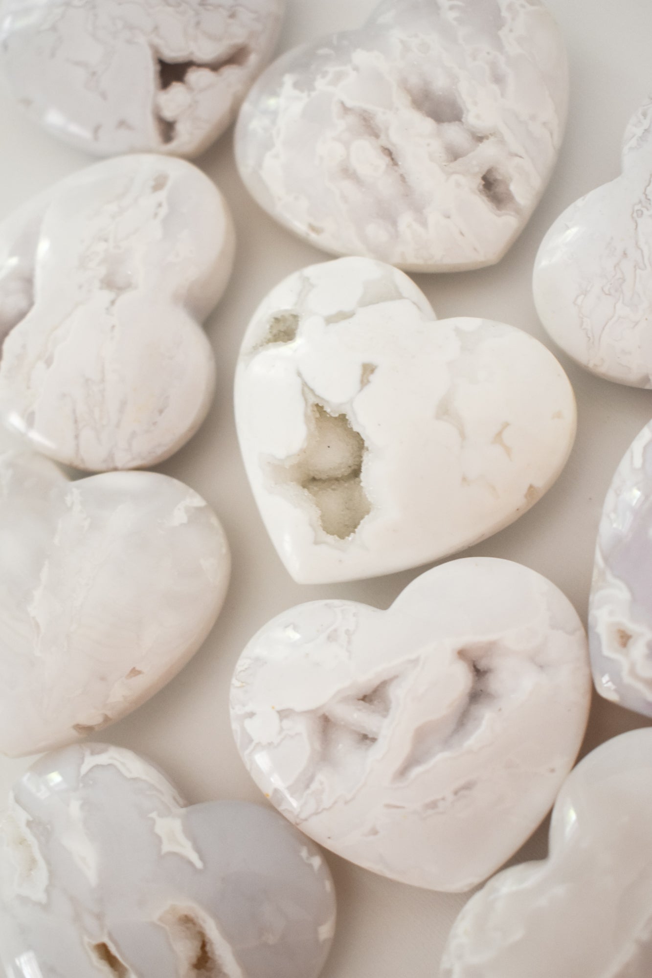 snow agate heart